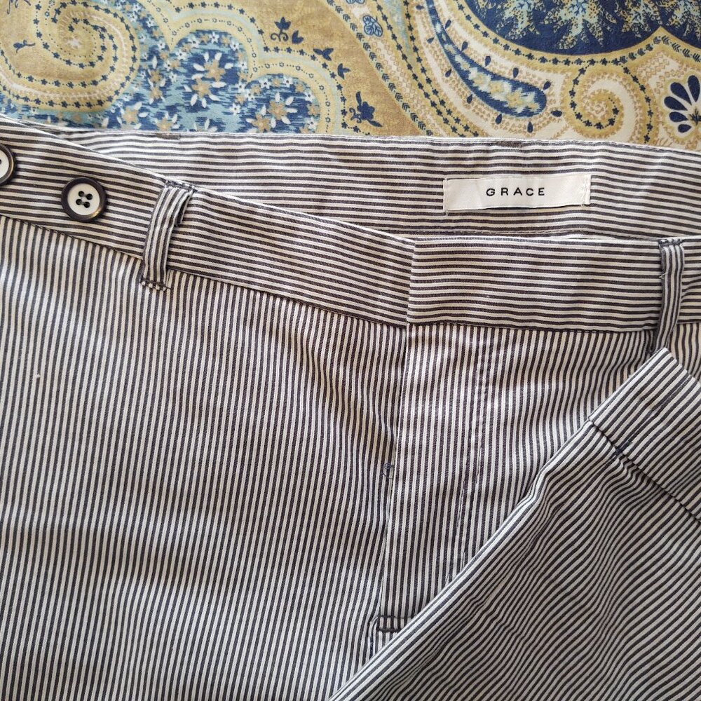 Cuffed Striped Slacks